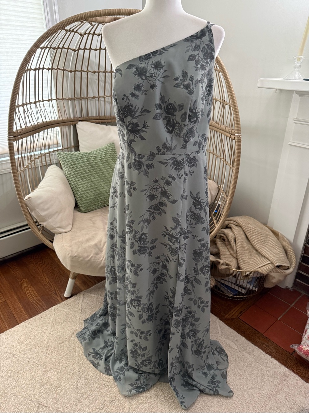 Revelry One Shoulder Floral Bridesmaid Maxi Dress Size 20